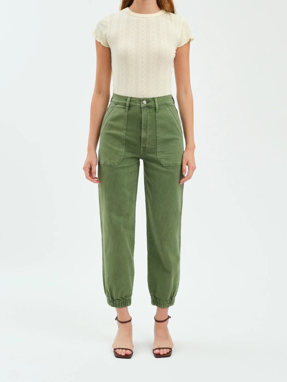 Daze Denim THE CHAMP HIGH RISE JOGGER IN CLOVER 30 NEW